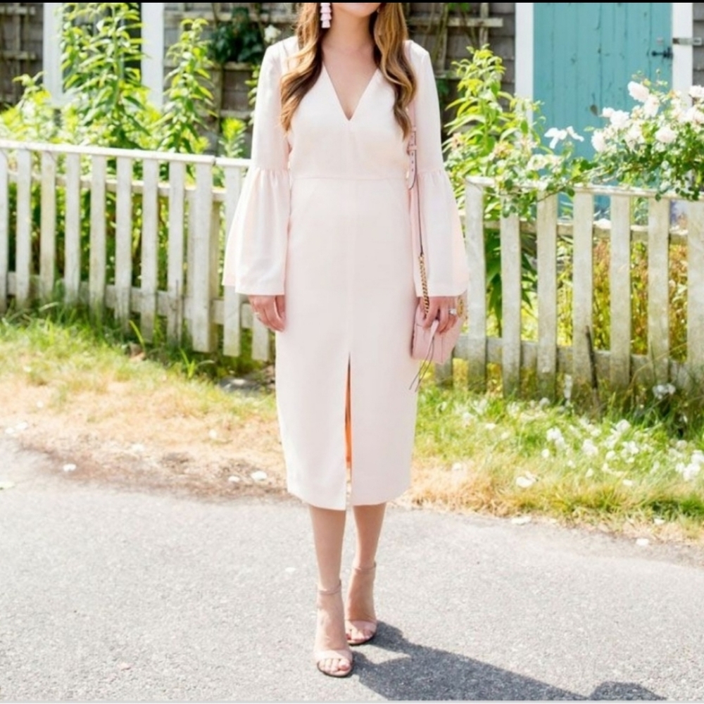 Jill Stuart Blush Pink Bell Sleeve Dress